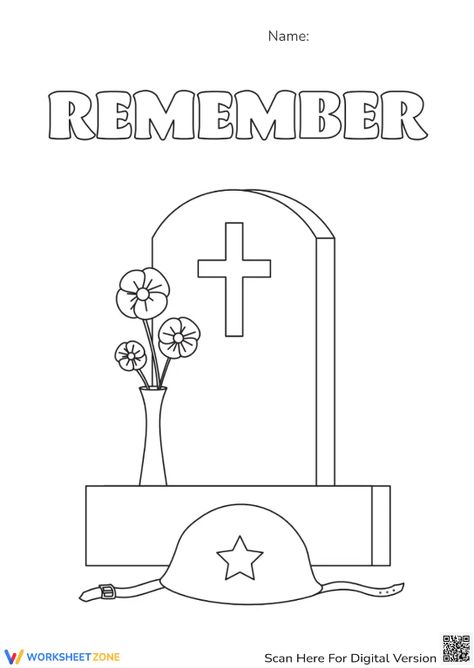 Let's grab and bring colors to its with us on the Memorial Day! Take this pages to teach our children to honor the fallen. #memorialday #crafts #paper #coloringpages #coloring #printables #coloringforkid #kidsactivities #honor&remember #memorialdayactivitiesforpreschool #holidays #preschoolcrafts #worksheet #soliders #honor #fallen #memorialdayworksheets #memorialdaycoloring Memorial Day Coloring Pages, Coloring Printables, E Day, Crafts Paper, Kids Activity, Tombstone, Preschool Crafts, Coloring Pages For Kids, Coloring Page