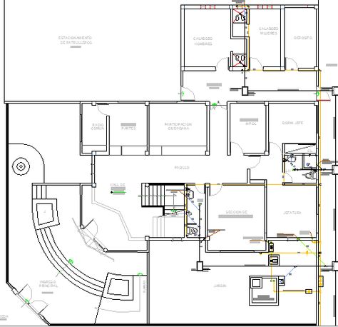 Local civil security office architecture layout plan dwg file - Cadbull Admin Block Plan Architecture, Architecture Layout Plan, Architecture Layout, Home Study Rooms, Main Entry Door, Block Plan, Office Reception Area, Security Office, Office Floor Plan