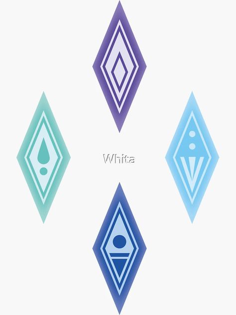 "Frozen Crystals" Sticker by Whita | Redbubble Frozen 2 Crystals, Frozen 2 Spirit Symbols, Frozen 2 Element Symbols, Frozen 2 Tattoo Ideas, Frozen Tattoo Disney, Frozen Tattoo Ideas, Frozen Elements, Frozen Chair, Disney Frozen Bedroom