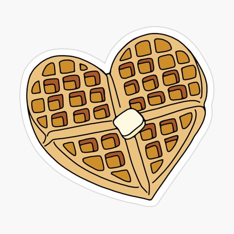 Get my art printed on awesome products. Support me at Redbubble #RBandME: https://www.redbubble.com/i/sticker/Heart-Shaped-Waffle-by-murialbezanson/67366638.EJUG5?asc=u Heart Shaped Waffle, Friends Pfp, Stickers Food, Same Or Different, Bff Gifts Diy, Easy Doodles, Doodle Art Journals, Cute Laptop Stickers, Doodles Drawings