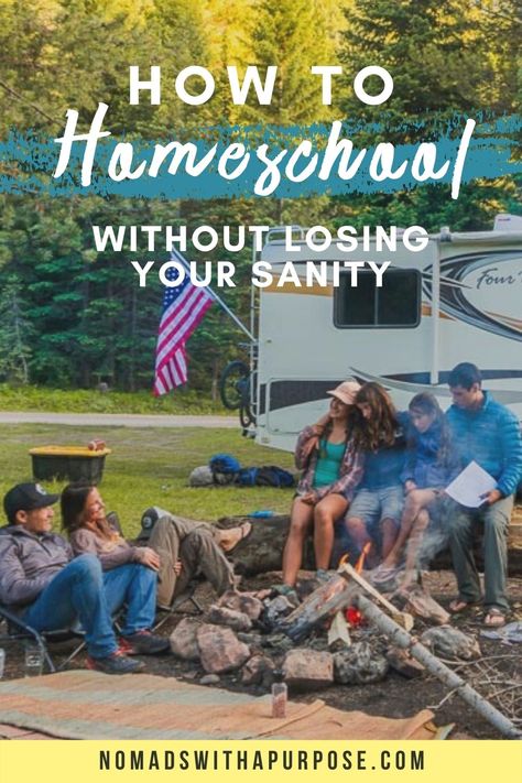 Losing Sanity, Camper Organization Travel Trailers, How To Homeschool, Camper Organization, Full Time Rv, Homeschool Organization, 5 Kids, Homeschool Mom, Best Hikes