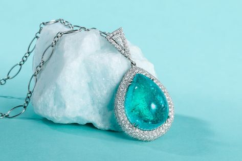 Mark Henry Paraiba tourmaline pendant with diamonds Mark Henry, Katerina Perez, Vintage Tiara, Tiaras Jewellery, The Bling Ring, Paraiba Tourmaline, Diamond Jewel, Tourmaline Pendant, Luxury Timepieces