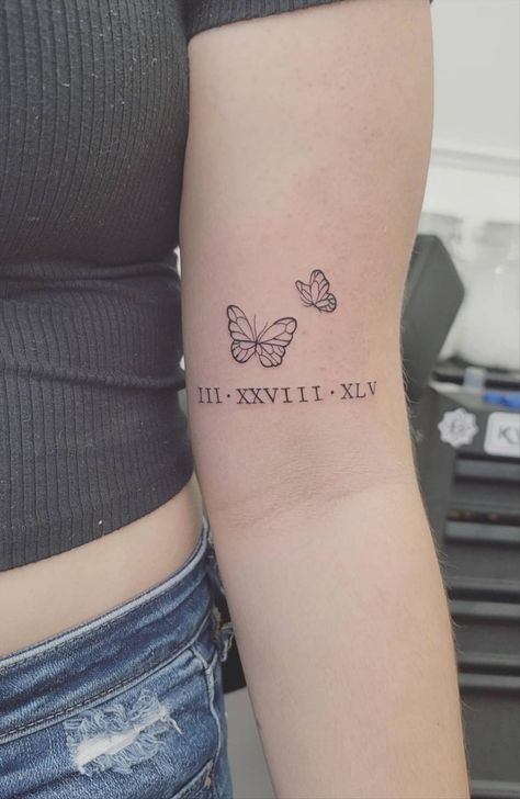 butterfly tattoo, small butterfly tattoo, butterfly hand tattoo, butterfly tattoo designs, butterfly tattoo meaning, simple butterfly tattoo, blue butterfly tattoo, tattoo butterfly, butterfly tattoo ideas, flying butterfly tattoo, butterfly back tattoo, tattoo of butterflies, butterfly name tattoo, back butterfly tattoo, dark butterfly tattoo, butterfly tattoo back, butterfly tattoo placement #butterflytattoo #tattooplacement #smalltattoo Butterfly Tattoo Date In Middle, Butterfly And Birth Year Tattoo, Butterfly With Year In The Middle Tattoo, Butterfly Tattoo Designs With Name, Lost Loved Ones Tattoo Butterfly, Date And Butterfly Tattoo, Roman Numeral Tattoo With Butterflies, Butterfly Tattoo With Dates, Butterfly And Date Tattoo