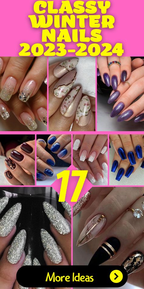 Classy Winter Nails 2023-2024: 17 Chic Ideas Corporate Nail Designs, Medium Winter Nails, Casual Winter Nails, Classy Winter Nails, Latest Nails, Snowflake Patterns, Long Stiletto Nails, January Nails, Latest Nail Trends