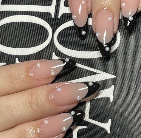 Nessa Nails, Black French Tip Nails, Black French Tip, Black French Tips, Black French, Tip Nails, Nails 2024, French Tip Nails, Nails Inspo