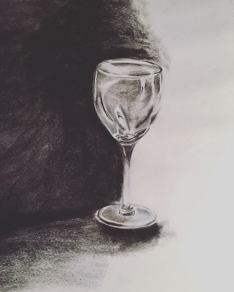 Glass done with charcoal Art Igcse, Things To Draw Ideas, To Draw Ideas, Drawing With Charcoal, Art Homework, Easy Things To Draw, Pencil Drawing Tutorials, Draw Ideas, Things To Draw