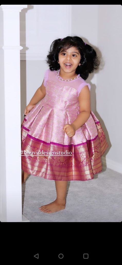 Pattu Short Frocks For Women, Frocks Design For Kids, Pattu Dress For Kids, Pattu Frocks For Baby Girl, Traditional Frocks For Baby Girl, Kids Pattu Frock Designs, Baby Pattu Frocks Designs, Pattu Frocks For Kids, Pattupavada For Kids