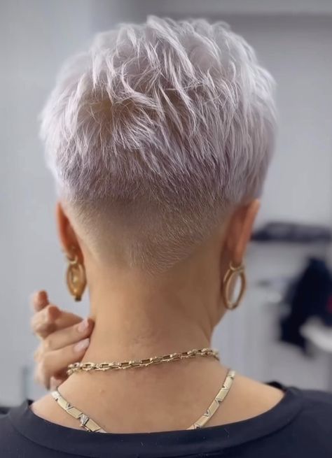 Shaved Pixie Haircut, Short Hair Shaved Sides, Side Shaved, Shaved Pixie, Shaved Hair Cuts, Short White Hair, Short Spiked Hair, Mom Cut, Short Spiky Hairstyles