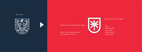 Frankfurt Corporate  Coat of arms – before and after. Frankfurt City, School Emblem, Place Branding, Government Logo, Education Logo Design, City Branding, Security Logo, Logo Desing, Design Apps