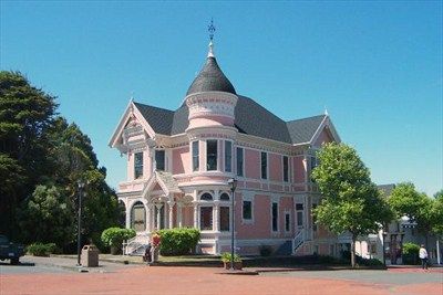 J. Milton Carson House - Eureka, CA - NRHP Historic Districts - Contributing Buildings on Waymarking.com Pink Victorian House, Eureka California, Mansion Tour, Pink Victorian, Victorian Style Homes, Victorian Mansions, Pink House, Victorian Architecture, Victorian House