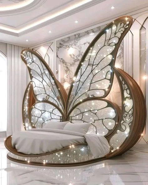 Butterfly Bed, Dragon Wing, Amazing Bedroom Designs, Butterfly Bedding, Fantasy Furniture, House Interior Design Styles, Expensive Furniture, French Luxury, Luxury Bed