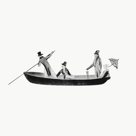 Man In Boat Illustration, Sketched People, Boat Collage, Boat Png, Png Collage, Boat Icon, Environmental Sculpture, Boat Vector, Boat Illustration