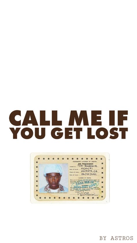 Wallpaper Tyler The Creator Wallpaper, Tyler The Creator, Call Me, Album Covers, The Creator, Lost