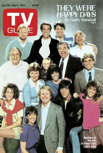 The TV sitcom Happy Days of the 80s. Happy Days Tv Show, Vintage Television, Classic Television, Great Tv Shows, Old Tv Shows, Retro Tv, Tv Guide, People Magazine, Happy Days