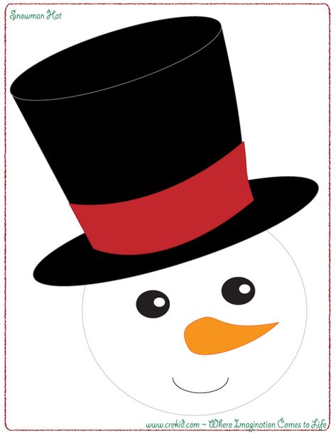 Snowman Hat Template Free Printable, Snow Man Hat, 3rd Grade Homeschool, Snowman Hat Pattern, Drawing Activities For Kids, Third Grade Christmas, Prompts Drawing, Printable Snowman Faces, Story Rocks