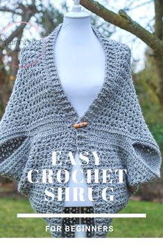 Crochet Shrug Tutorial, Easy Crochet Shrug, Crochet Shrug Pattern Free, Crochet Cocoon, Crochet Shrug Pattern, Shrug Pattern, Diy Kostüm, Crochet Bolero, Crochet Shrug