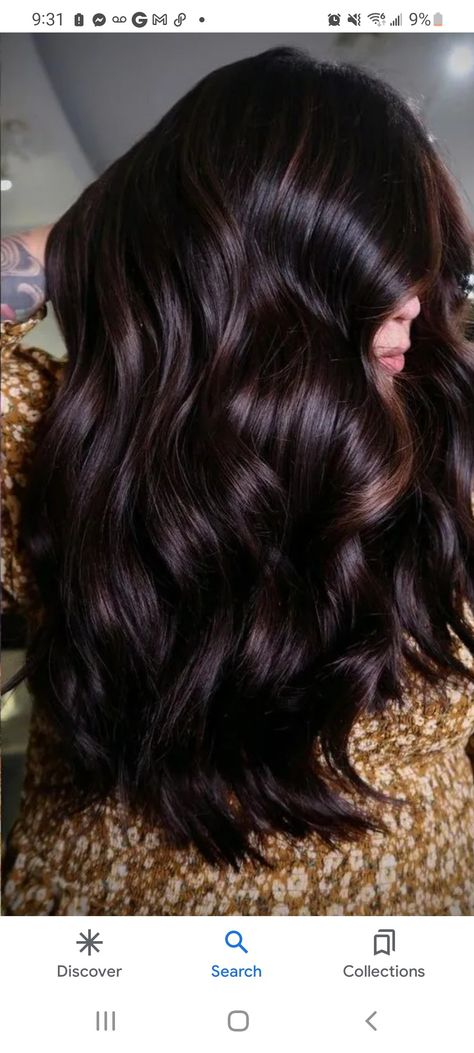 Rich Brown Highlights On Black Hair, Deep Brown Hair Balayage, Cocoa Highlights On Dark Hair, Deep Brown Black Hair Color, Deep Chocolate Balayage, Solid Dark Brown Hair Color Ideas, Rich Chocolate Brown Hair With Lowlights, Dark Expresso Brown Hair, Dark Brownish Black Hair