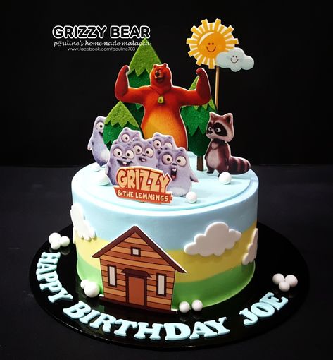 Grizzly Bear And Lemmings Cake, Grizzly And The Lemmings Birthday Party, Grizzy And The Lemmings Birthday Party, Grizzy And The Lemmings Cake, Fresh Cream Cake, Art Birthday Cake, Grizzy And The Lemmings, Paw Patrol Birthday Cake