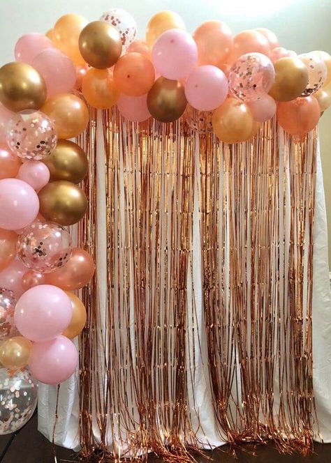 Super Fun 21st Birthday Party Ideas For Girls You Will Remember Forever 30 And Fabulous Birthday Decor, 30th Champagne Birthday, Party Decor 30th Birthday, Rose Gold And Champagne Birthday Decor, Rose Gold Champagne Birthday Party, Champagne Birthday Decorations, Champagne 30th Birthday Party, 18th Birthday Party Ideas Decoration Rose Gold, 18th Decoration Ideas