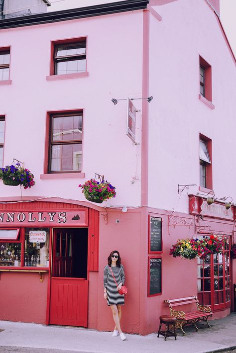 pink pub in Kinvara, Ireland Kinvara Ireland, Irish Houses, Iceland Trip, House Colours, Cliffs Of Moher, Iceland Travel, Karen Walker, Ireland Travel, Small Crossbody Bag