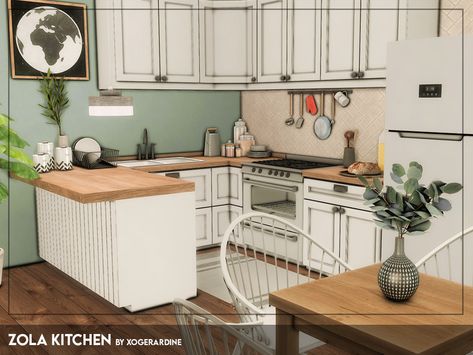 The Sims Resource - Zola Kitchen (TSR only CC) Ts4 Kitchen Counters, Single Mom Home Sims 4, The Sims 4 Cc Kitchen Counter, Sims 4 Cc Kitchen Set, Sims 4 Kitchen Cabinets, Sims Room, Sims 3 Cc Finds, Sims 4 Kitchen, Kitchen Queen