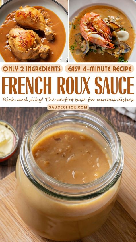 Roux Sauce Recipe How To Make A Roux Sauces, France Food Recipe, French Sauce Recipes, Roux Recipes, Classic Sauces, Roux Sauce, Five Mother Sauces, French Recipes Authentic, Roux Recipe