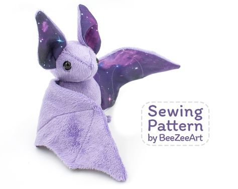 Patterns Bat Stuffed Animal, Stuffed Animal Sewing, Small Stuffed Animals, Softie Pattern, Monkey Stuffed Animal, Bat Pattern, Animal Sewing Patterns, Plushie Patterns, Sewing Stuffed Animals