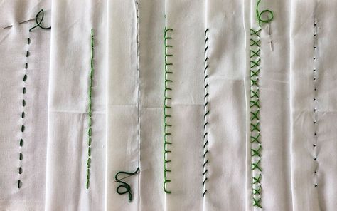 How to Sew by Hand: 7 Key Stitches to Know - Bob Vila Stitches Reference, Sewing Needle Sizes, Sew By Hand, Blind Hem Stitch, Clothing Repair, Hand Stitches, Blind Hem, Invisible Stitch, Raw Fabric