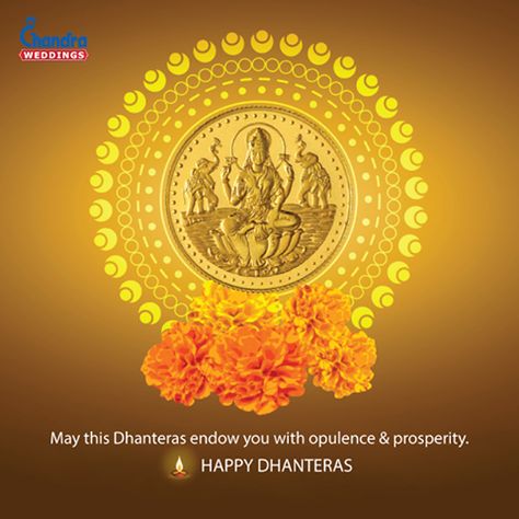 May divine blessings of Goddess Laxmi bestow on your bountiful fortune. Wish you all a very happy Dhanteras. #ChandraWeddings #HappyDhanteras Whatsapp Profile Picture Funny, Happy Diwali Animation, Dhanteras Wishes, Diwali Animation, Romantic Good Morning Quotes, Hoarding Design, Diwali Message, Goddess Laxmi, Ganpati Decoration At Home