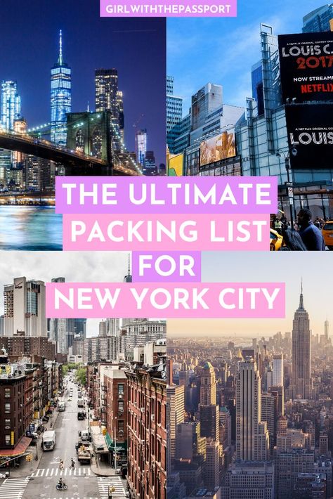 Not sure what to wear on your next trip to New York City? Then check out this ultimate packing list for NYC, filled with essential packing tips and tricks, from a local, that you'll need to help you create NYC outfits that are perfect for every season. #NYCOutfits #NYCTravel #RNYCGuide #NYCOutfits #NYCPackingGuide Nyc Packing List, What To Wear In Nyc, Packing Tips And Tricks, Winter Vacation Packing List, Packing List Kids, What To Wear In New York, Trip To New York City, Ultimate Packing List, Usa Destinations