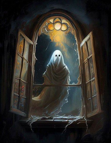 Ghost Paintings, Scary Paintings, Ghost Painting, Ghost World, Fall Wallpapers, Ghost Art, Halloween Facts, Halloween Cartoon, Iconic Wallpaper