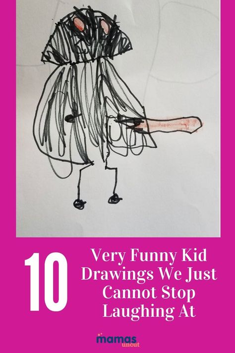 10 Very Funny Kid Drawings & Artworks That Make Us LOL  Oh, the things you see as a parent. Just the art alone... These 10 very funny kid drawings and artworks are so hilarious we just cannot stop laughing.  #Humor #kidArt Funny Kid Drawings, Instagram Fails, Kid Drawings, Mom Drawing, Funny Sketches, Parenting Inspiration, Funny Drawings, Kids Drawings, Parenting Humor