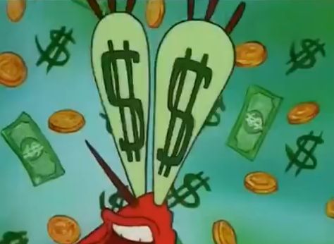 Mr Krabs dollar sign eyes Surprise Face, Mr Krabs, Dollar Sign, Pineapple Under The Sea, Money Sign, Money Pictures, Dollar Bill, Cartoon Pics, Art Tips