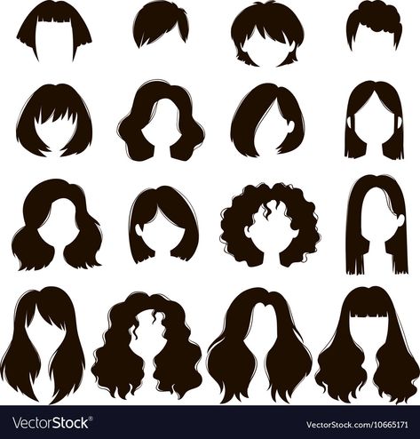 Pretty Profile, Short Hair Drawing, Women Vector, Women Illustration, Hair Vector, Hair Illustration, Cartoon Hair, Hair Sketch, Hairstyle Fashion