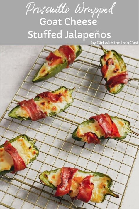 Honey Goat Cheese, Stuffed Jalapeños, Stuffed Jalapenos, Salty Sweet Snacks, Prosciutto Wrapped, Goat Cheese Recipes, Party Appetizers Easy, Cheese Dishes, Party Appetizer