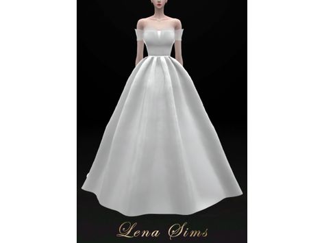 [Lena Sims] Bella Dress - The Sims 4 Download - SimsDomination Sims 4 Cc Wedding, Wedding Dress Big, Aesthetic Sims, Sims 4 Couple Poses, Bella Dresses, Alpha Cc, Big Wedding Dresses, Sims 4 Download, Bella Dress