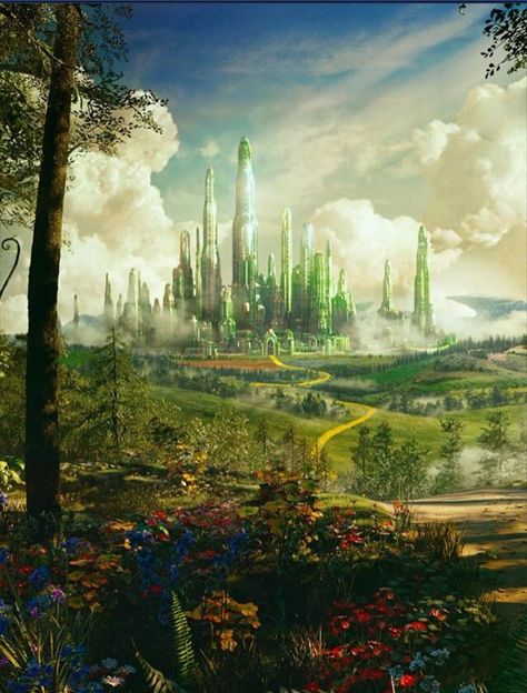 Wizard Of Oz Castle Emerald City, Emerald City Art, Emerald City Aesthetic, Emerald City Wizard Of Oz, Wicked Aesthetic, Wizard Of Oz Emerald City, Oz Aesthetic, Green Kingdom, The Emerald City