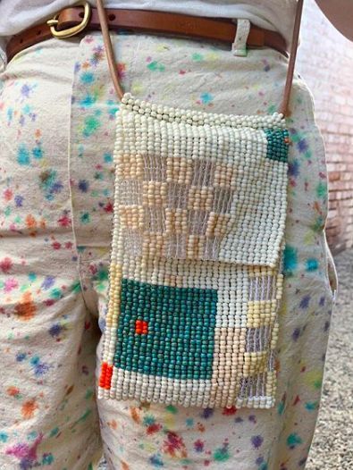 Salihah Moore, Seed Bead Purse, Dream Pants, Beaded Pouch, Diy Bead Embroidery, Can We Talk, Knit Basket, Contemporary Textiles, Crochet Fashion Patterns