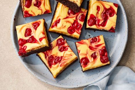 Cherry Cheesecake Brownies Cherry Cheesecake Brownies, Cheesecake Brownies Recipe, Cheesecake Brownie, Breakfast Party Foods, Easy Dinner Casseroles, Cheesecake Toppings, Recipe Critic, Breakfast Party, Brownie Ingredients