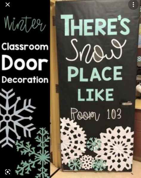 Fall Winter Door Decorations Classroom, Winterwonder Land Door Decoration, Cute Winter Classroom Doors, Snow Flake Bulletin Board, Christmas Classroom Door Middle School, Snow Classroom Door Ideas, Winter Classroom Window Decorations, Classroom Decor Winter, Office Christmas Door Decor