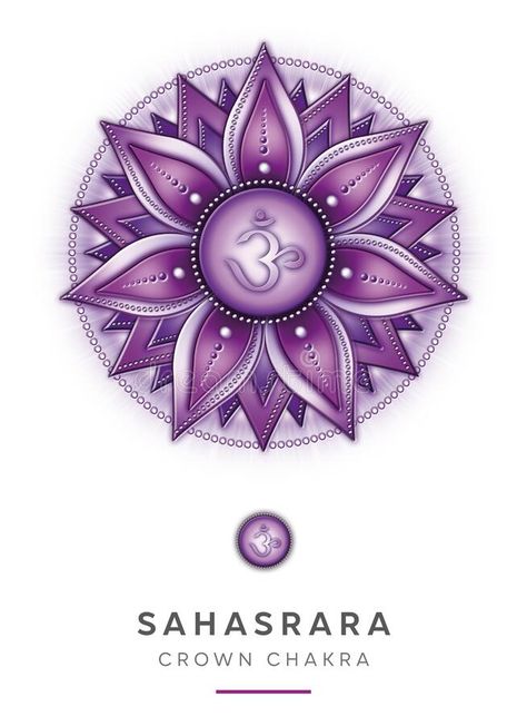 Chakra Symbols, Crown Chakra - SAHASRARA - Knowledge, Consciousness, Fullfillment, Spirituality - `I UNDERSTAND`. This powerful chakra symbol will charge your stock illustration Sahasrara Chakra Tattoo, Sahasrara Chakra Symbol, Soul Star Chakra Symbol, Crown Chakra Symbol, Sahasrara Chakra, Cute Picture Quotes, Chakra Mantra, Father Daughter Tattoos, Chakra Tattoo