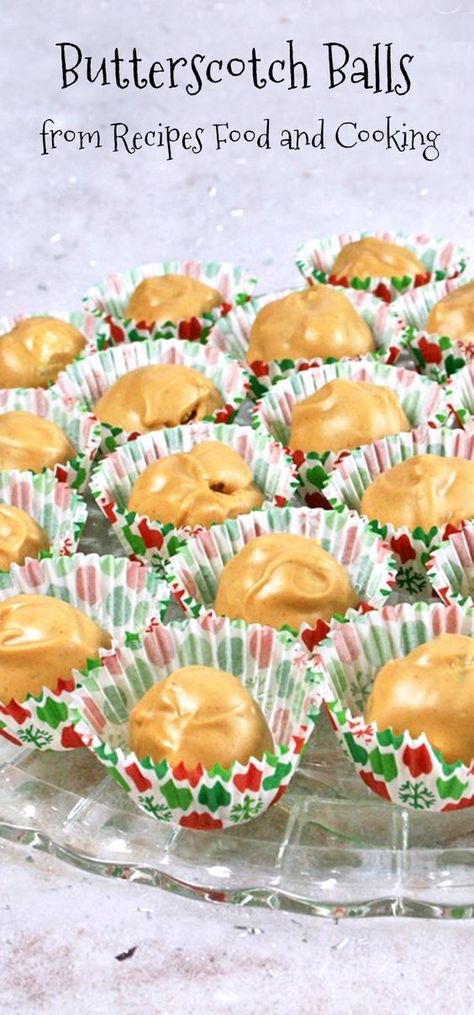 Butterscotch Balls are filled with peanut butter, dates and walnuts then covered with a butterscotch coating. Butterscotch Balls, Peanut Butter Dates, Christmas Appetizer Recipes, Butterscotch Candy, Christmas Appetizer, Homemade Candy, Candy Recipes Homemade, Dating Tips For Men, Truffle Recipe