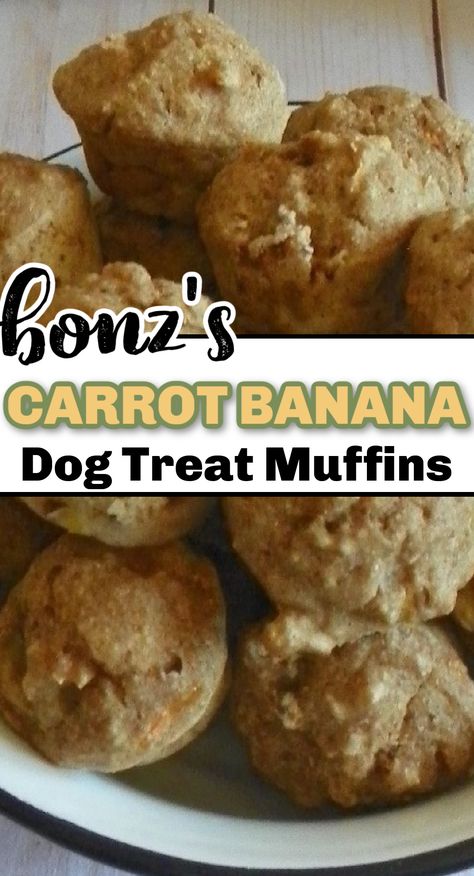 Banana Dog Treat Recipe, Dog Muffins, Dog Cookie Recipes, Foods Dogs Can Eat, Carrot Dogs, Animal Treats, Pet Treats Recipes, Easy Dog Treat Recipes, Dog Cupcakes