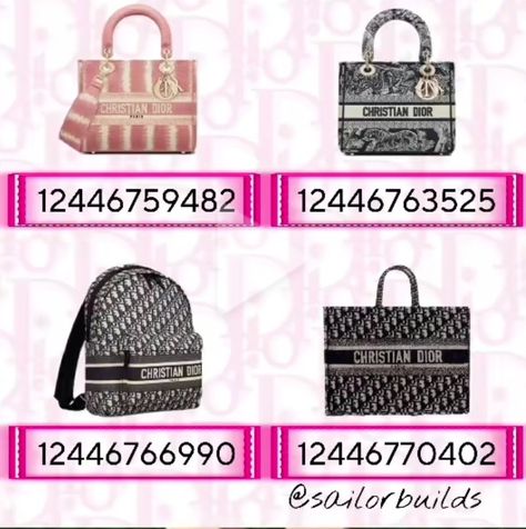 Roblox Purse Codes, Beauty Decals, Codes Bloxburg, Dior Purse, Bloxburg Decals Codes Aesthetic, Preppy Decal, Pic Code, Blocksburg Room Ideas￼, Bloxburg Decals Codes Wallpaper