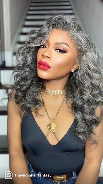 Platinum Wig Black Women, Salt And Pepper Braids, Salt And Pepper Hair Over 50, Hair Turning Gray, Gray Braids, Graying Gracefully, Hair Color Grey Silver, Wig Maker, Gray Wigs