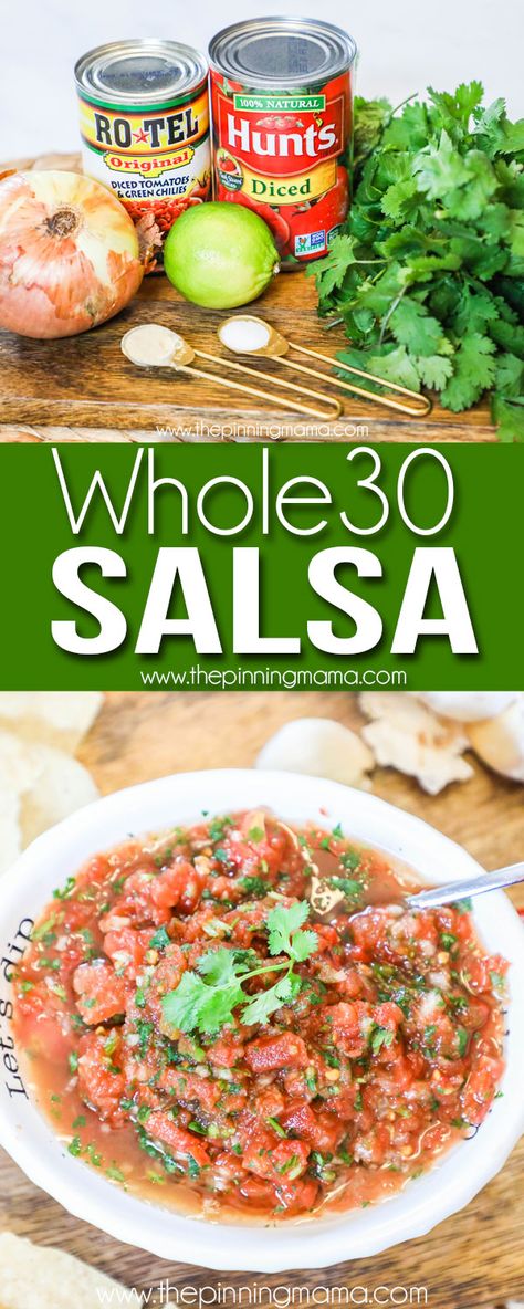 Whole30 Salsa • The Pinning Mama Whole 30 Salsa, Whole30 Salsa, Mexican Cuisine Recipes, The Pinning Mama, Mexican Food Recipes Appetizers, Quick Salsa, Quick Diet, Easy Salsa, Whole 30 Diet