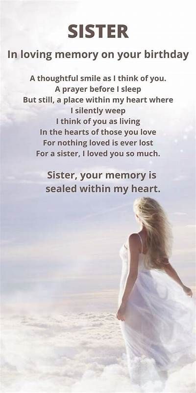 72 Best Happy Birthday in Heaven Wishes - BirthdayWishings.com Sister In Heaven Birthday Quotes, Heavenly Birthday Sister Miss You, Happy Birthday Sister In Heaven Miss You, Heavenly Sister Birthday, Sister In Heaven Birthday, Happy Birthday To My Sister In Heaven, Happy Heavenly Birthday Sister, Happy Birthday In Heaven Sister, To My Sister In Heaven