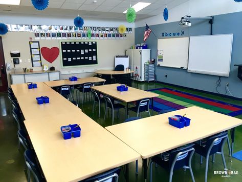 1st Grade Classroom Reveal: 2015 – 2016 Classroom Seating Arrangements, 1st Grade Classroom, Instructional Planning, Classroom Arrangement, Classroom Organization Elementary, Classroom Seating, Classroom Tables, Classroom Layout, Curriculum Mapping