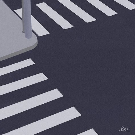 #crosswalk #crossroads #ipaddrawing Crosswalk Illustration, Crossroad Illustration, Crossroads Drawing, Crosswalk Drawing, Crossroads Illustration, Path Logo, Light Artwork, Crossy Road, Sidewalk Art