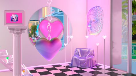 Give Me A Nickname, Room Wall Lights, Cc Patreon, Neon Heart, Futuristic Aesthetic, Sims 4 Cc Makeup, Neon Room, Sims Games, Round Beds